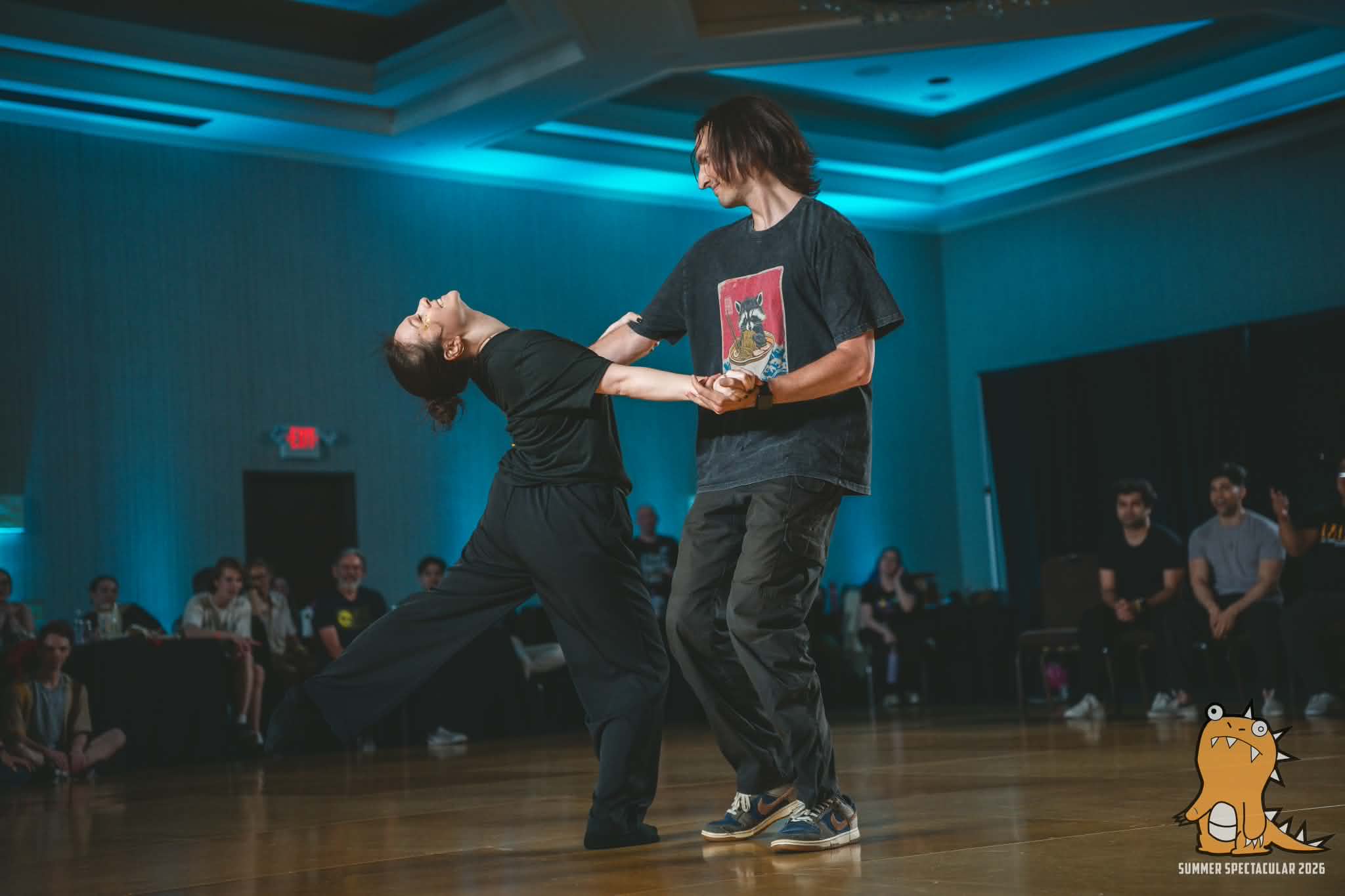 A supported lean mid-routine at Summer Spectacular 2026